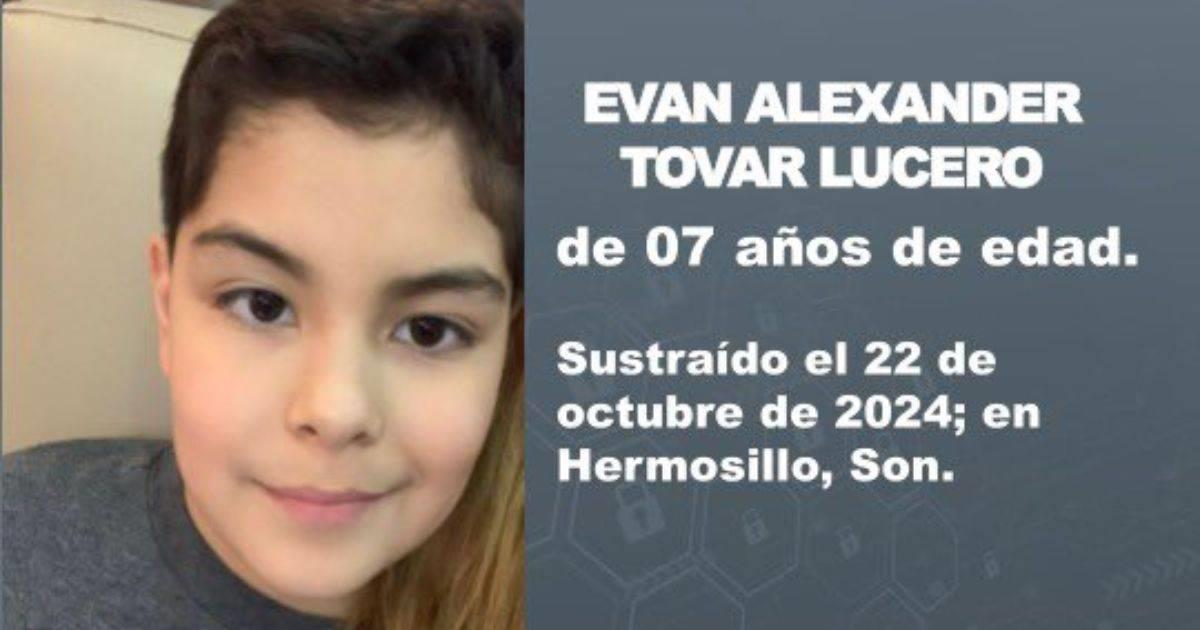 Buscan a Evan Alexander, menor sustraído de una escuela en Hermosillo