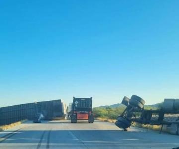 Tránsito lento en la carretera Guaymas-Hermosillo por accidente