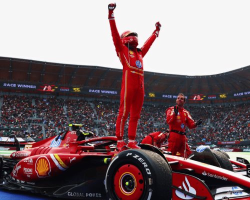 Carlos Sainz rompe sequía de Ferrari en GP de México; Checo termina último