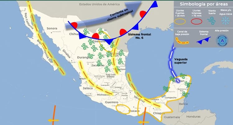 Frente frío provoca bajas temperaturas y aguanieve