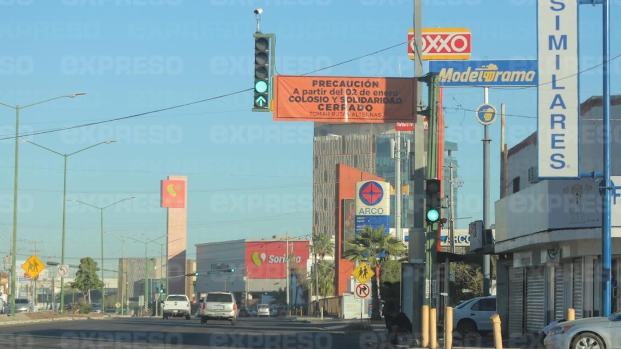 Rutas alternas por obra de paso desnivel de Colosio y Solidaridad; inicia mañana