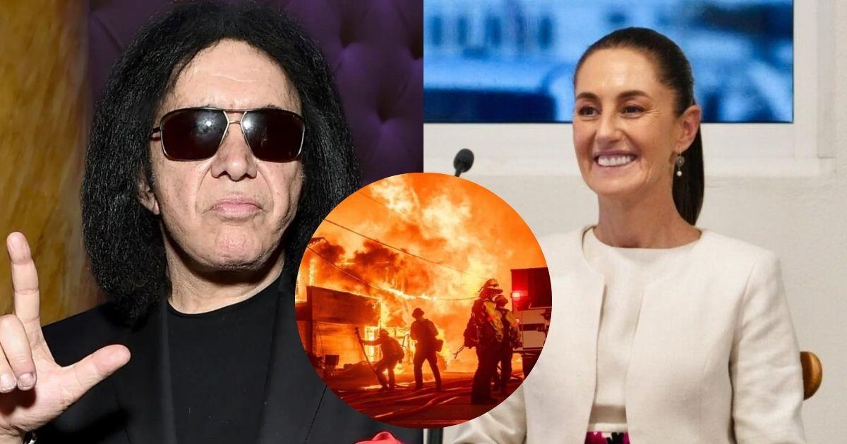 Gene Simmons, integrante de Kiss, agradece a Sheinbaum por ayuda a Los Ángeles