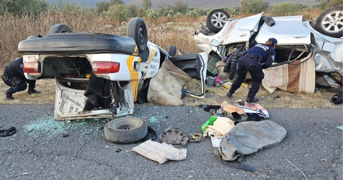 Aparatoso accidente automovilístico en Hidalgo deja 8 muertos