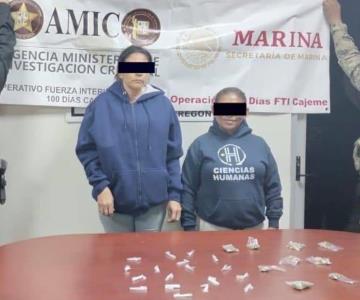 Detienen a dos mujeres por distribución de droga tras operativo en Obregón