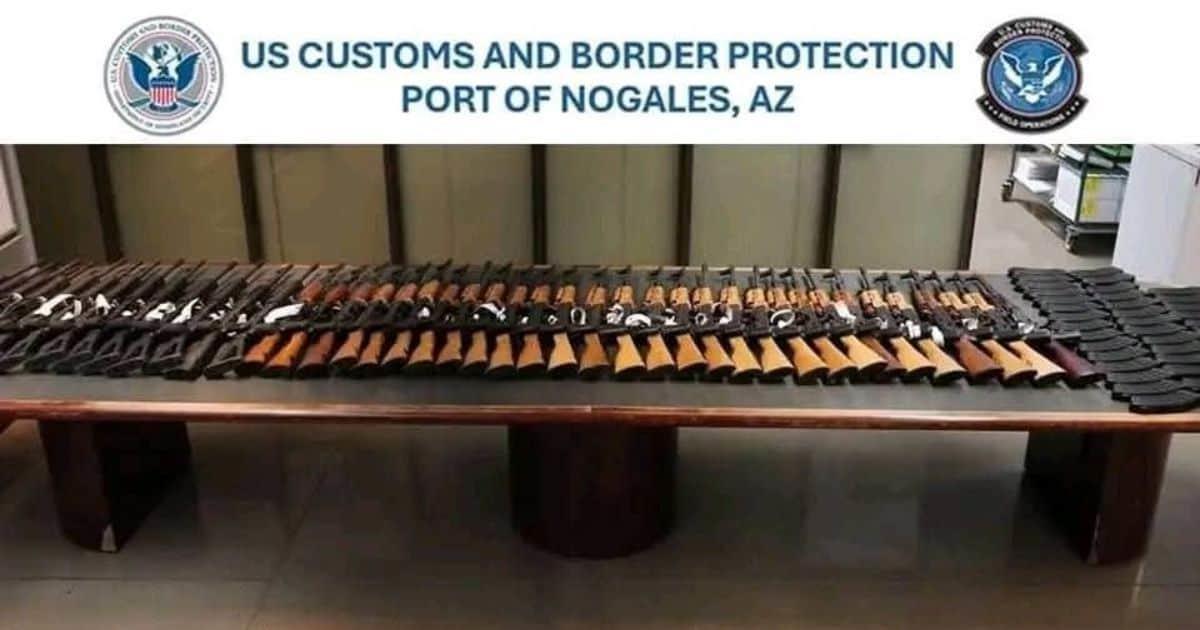 Aseguran arsenal de 42 rifles de asalto en la frontera de Nogales