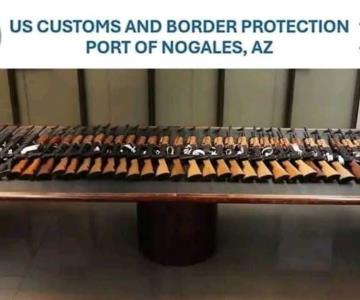 Aseguran arsenal de 42 rifles de asalto en la frontera de Nogales