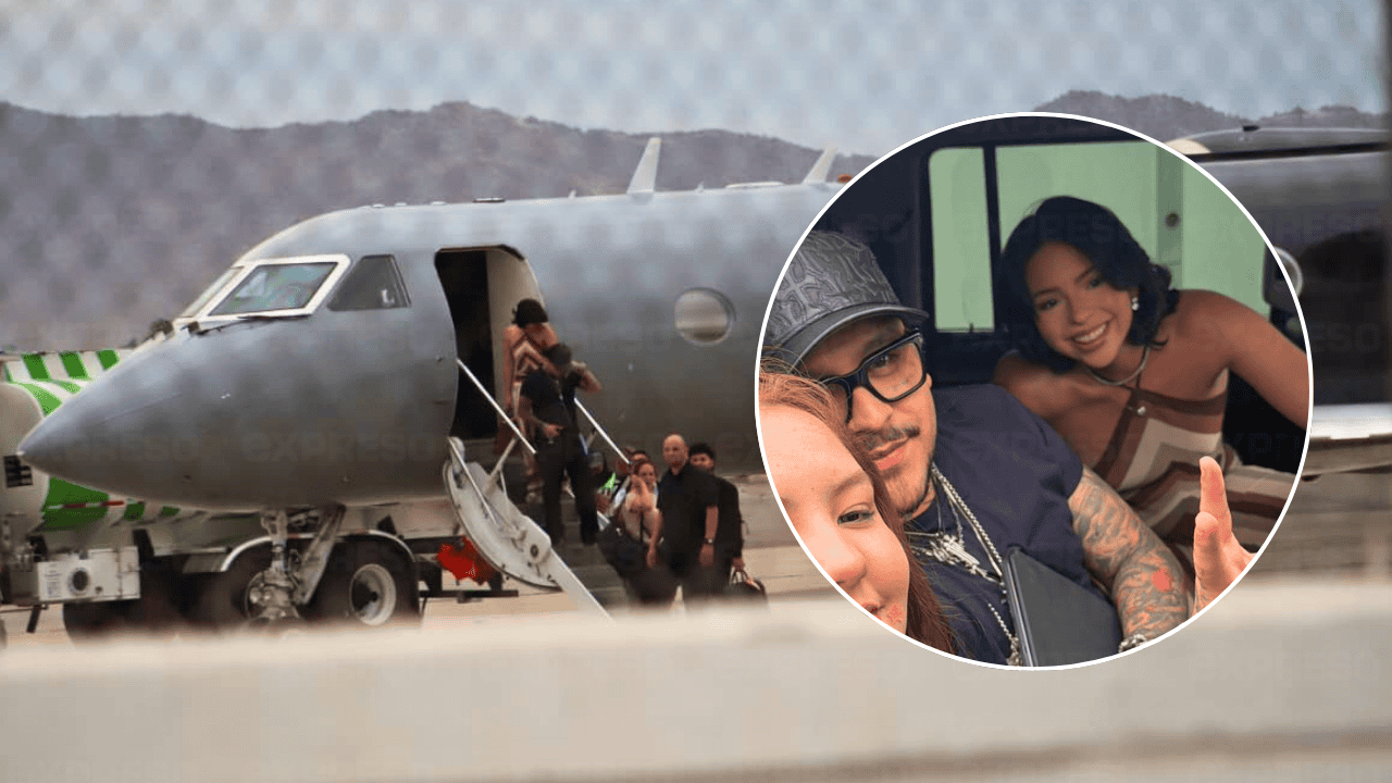 Nodal y &Aacute;ngela Aguilar llegan juntos a Hermosillo y apagan rumores