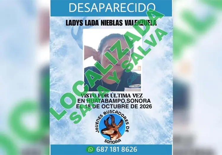 Localizan a mujer reportada desaparecida en Huatabampo; se fue a una fiesta a Nogales