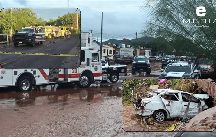 Dos muertos y graves inundaciones deja tormenta en Guaymas y Empalme