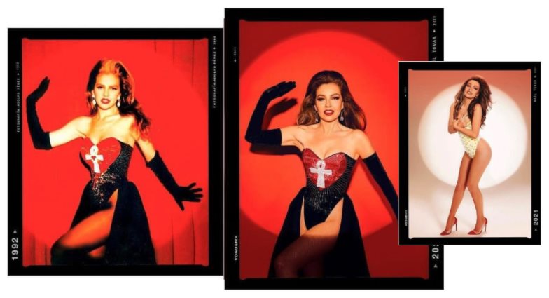Thalía recrea sus looks más icónicos para Vogue