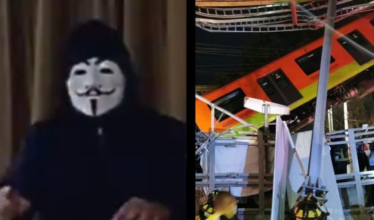 Anonymous reaparece en México y advierten acciones por tragedia en L12 del Metro