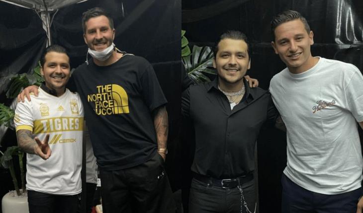 Gignac y Florian Thauvin conviven con Nodal tras concierto en Monterrey