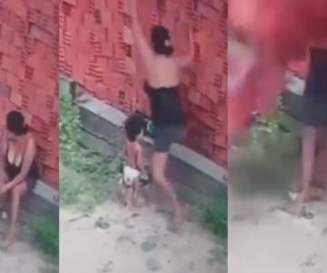 VIDEO - Mujer usa cuerpo como escudo para proteger a su hijo durante derrumbe