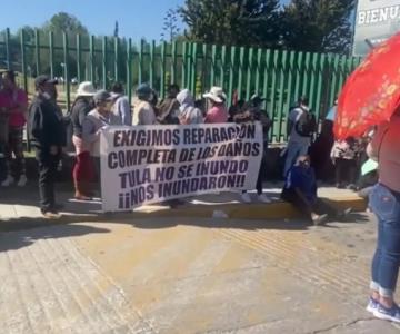 Protestan damnificados en visita de AMLO a Hidalgo