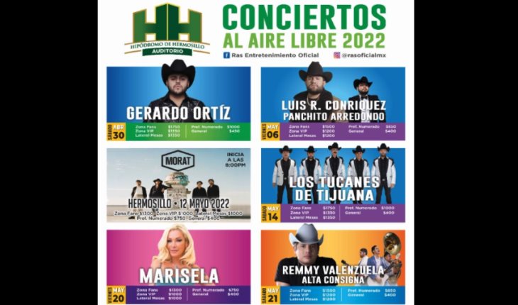 La espera terminó…  ¡Estos son los conciertos que habrá en el Hipódromo de Hermosillo!
